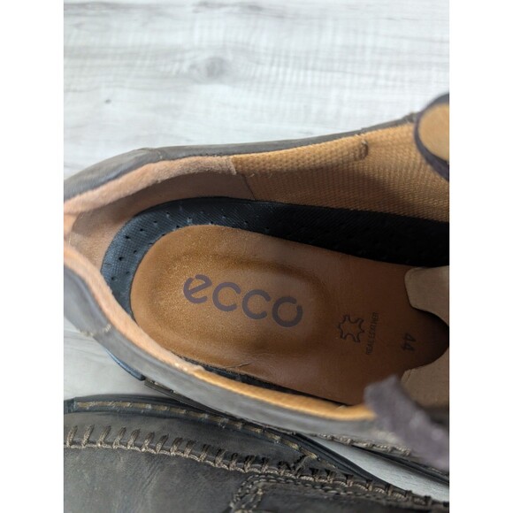 Ecco Fusion II Moc Cocoa Brown Leather Lace Up Mens Shoes Size10 - Picture 10 of 11